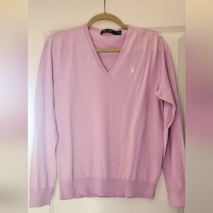 Polo by Ralph Lauren Pink V-Neck Sweater